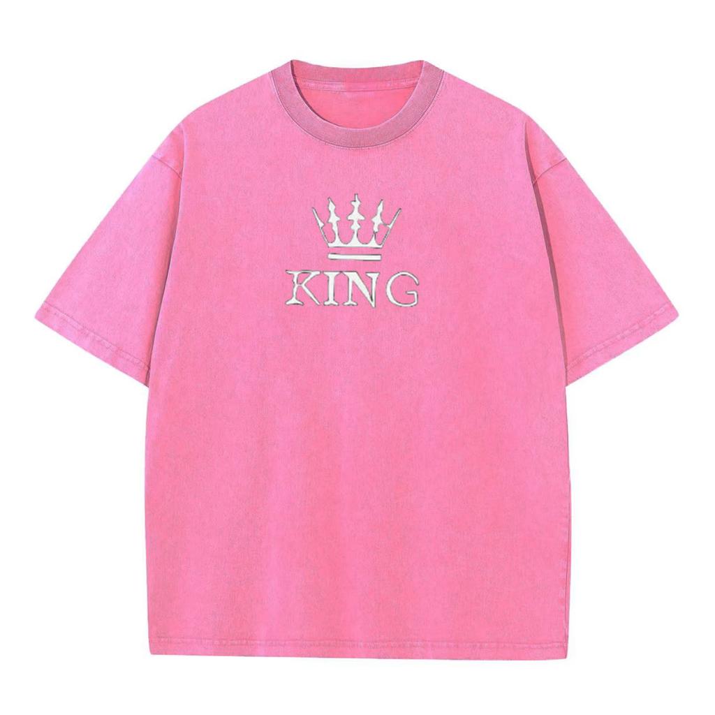 3D Printed King Crown Pattern T-Shirt Men Women Cotton Short Sleeve Casual Graphic Tee Streetwear Unisex Top