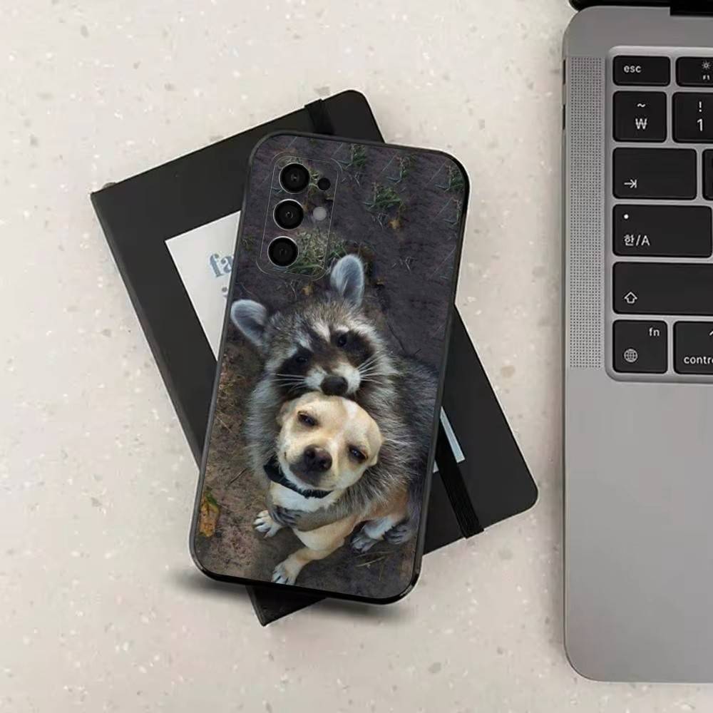 Cute R-Raccoon For Samsung Galaxy A53,31,52,72,41,Note,J7,8,9,5G,22,73,32,71, Soft Black Silicone Case