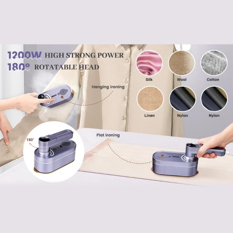 Handy Ironing Machine Portable Garment Steamer with Digital Display Handheld Iron for Quick Fabric Steam RefreshsClothes