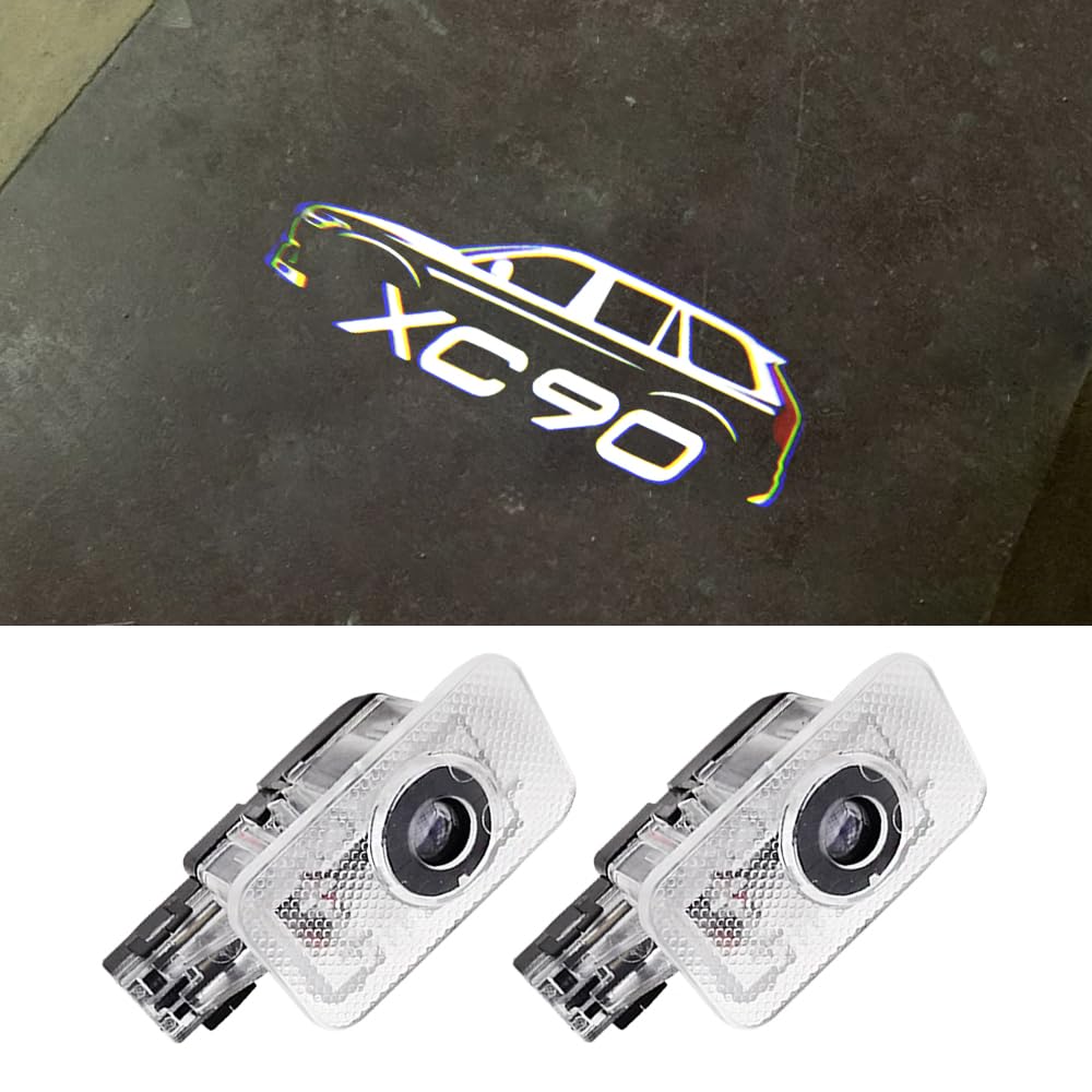LED Courtesy Lamp for Volvo XC90, Welcome Light, Courtesy Light with Logo Projection and Ghost Shield, Compatible with Volvo XC40, XC60, and XC90