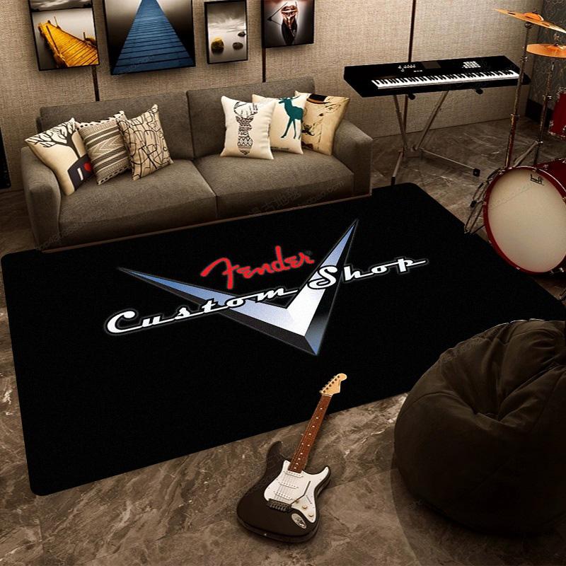 F-Fender rectangular carpet rock guitar band instrument decoration speaker retro floor mat shock absorption rugs