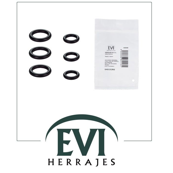 Rechange pour butée de porte - EVI HERRAJES - I-152/152T - Caoutchouc - Lot de 3 - Anti-choc