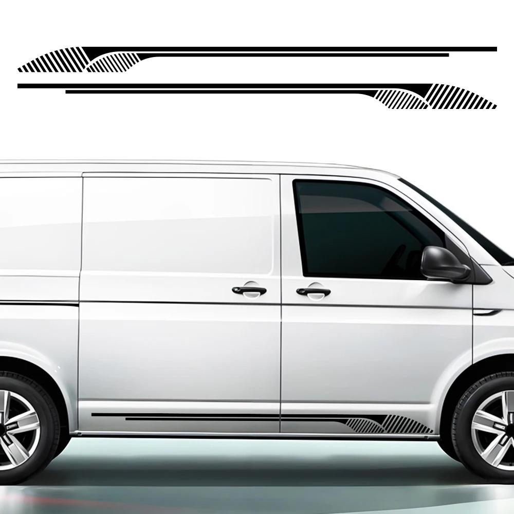 Car Door Side Sticker Stripes Graphics Camper Van Decals Auto Decor Accessories For Volkswagen VW Transporter T4 T5 Caddy RV30