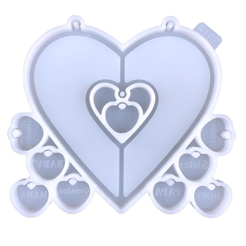 Wall Hanging Resin Moulds Heart-shaped Silicone Moulds Window Epoxy Resin Mould for DIY Craft Christmas Home Decoration