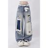 American Patched Ripped Jeans for Women In Summer High Street Design Loose Straight Wide Leg Pants Trendy