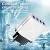 Universal Travel Charger with 4 USB Ports, 5V/2.4A Fast Charge, Compatible with AU/EU/UK/US
