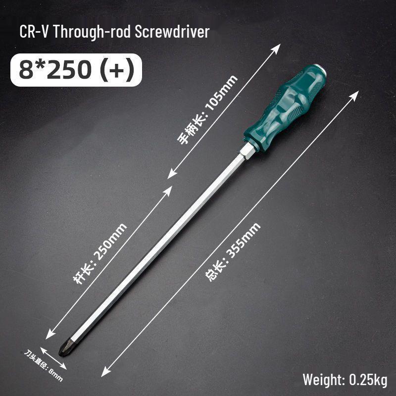 One-Word Industrial Magnetic Phillips & Flathead Screwdriver with Extra-Long Shank & Torx Impact Features