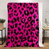 The Pattern Features Irregular Black Leopard Spots On a Bright Pink Background. for All Seasons Blanket Lunch Break Throw Gift