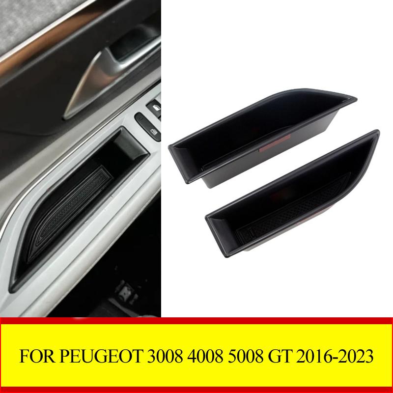 For Peugeot 3008 4008 5008 GT 2016-2023 Car Front Door Handle Storage Box Case Take In Box Holder Tray Accessories