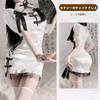 Ninonly Sexy Maid Chinese Style Dress Fancy Set with Cheongsam, Costume, Set, Open-Breasted, Cute, Dress, 2-Piece T-Back (White)