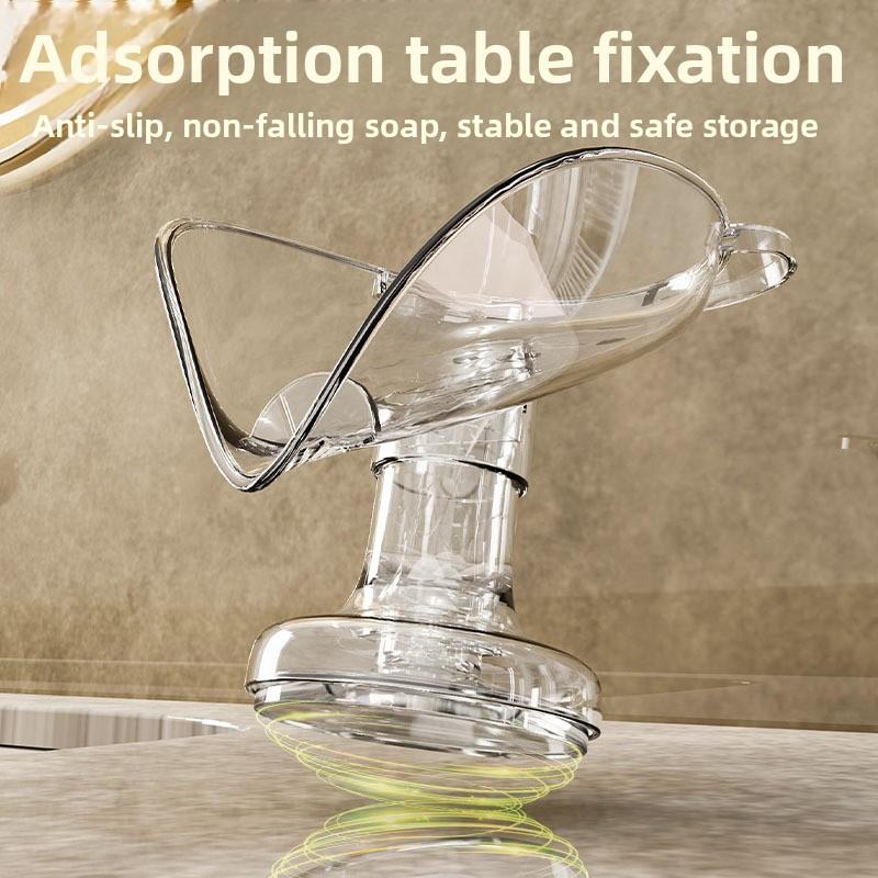 1KS Domácí Bez Vrtání Kreslená Krabička na Mýdlo Pultový Odkapávač Lehká Luxusní Krabička na Mýdlo Koupelnový Přísavkový Stojan na Mýdlo