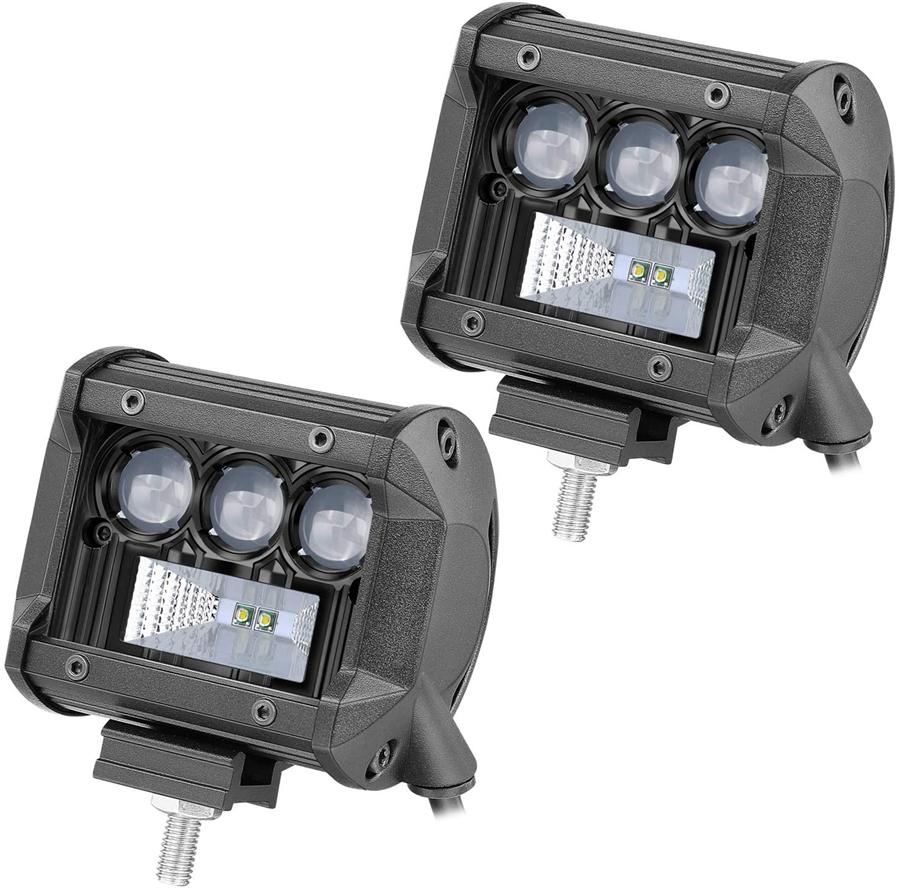 2Pcs 4'' 160W 16000LM CREE LED light Bar Quad row Spot Flood Beam Cubes Work Light