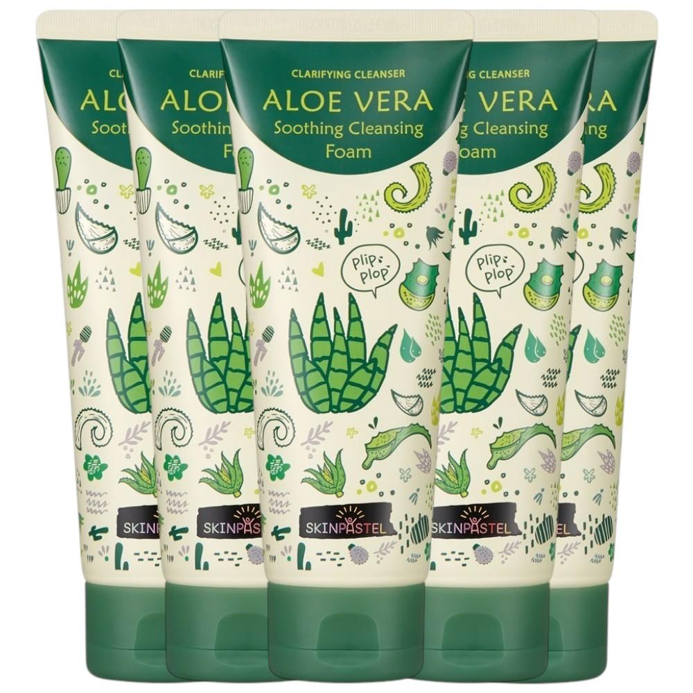 

SkinPastel Aloe Vera Soothing Foam Cleansing [Bulk Pack of 5] - Calming & Refreshing Hydration Facial Cleanser 150ml x 5pcs