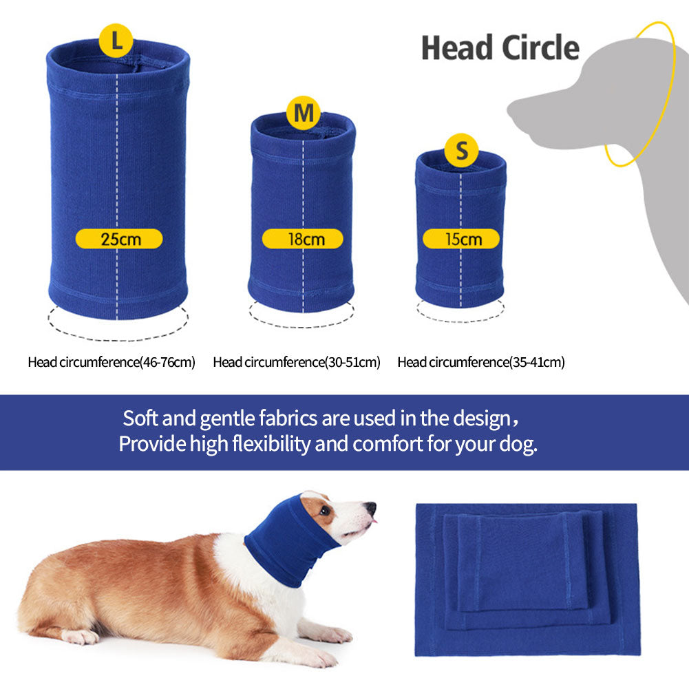 Noise Cancel Scarf Collar Soundproof Anxiety Pet Bath Quiet Dry HeadSleeve Dog Grooming Earmuff Warm Headband Ear Cover Neck Hat
