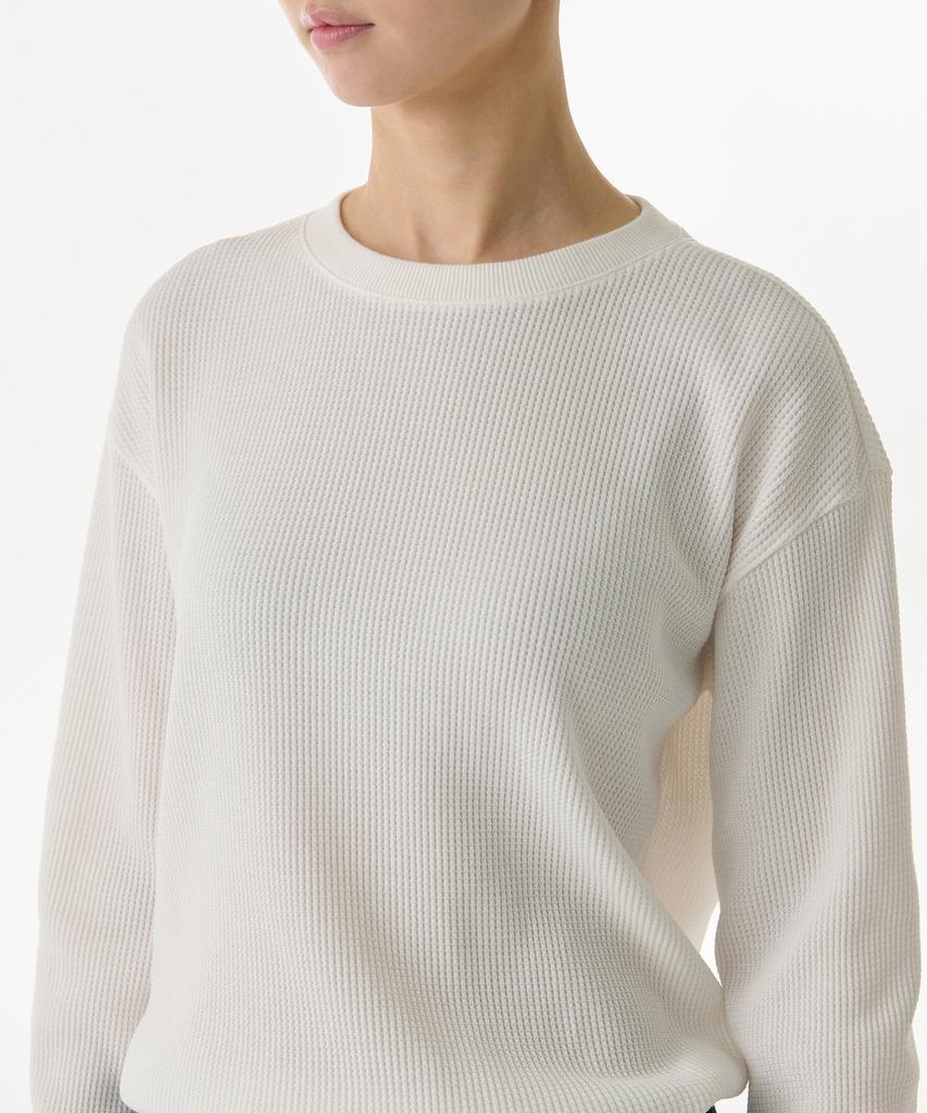 MUSINSA STANDARD WOMAN Women'S Waffle Relaxed Crew Neck Long Sleeve T-Shirt [Ivory]