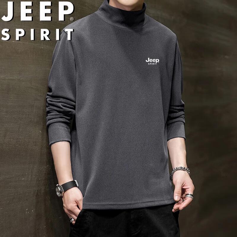 JEEP SPIRIT Men's High-Neck Long Sleeve Sweatshirt Tee