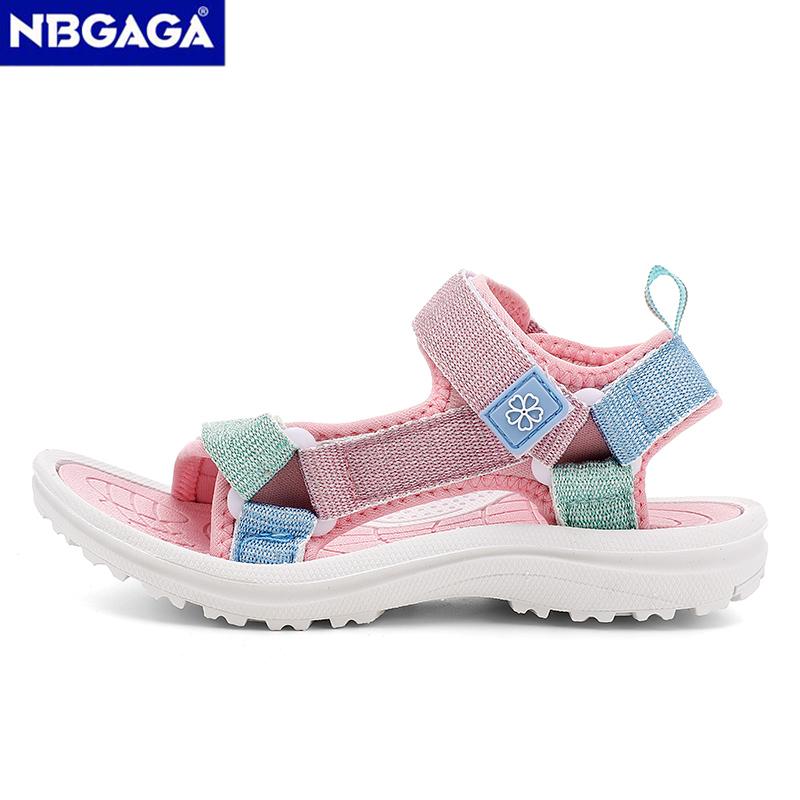 Cute Pink Kids' Girls Sport Sandals Open-Toe Non Slip Walking Shoes for Children Boys Outdoor Beach Sandals Summer Breathable