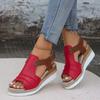Wedge heel fish mouth sandals women's summer new buckle outside wearing beach cool slippers