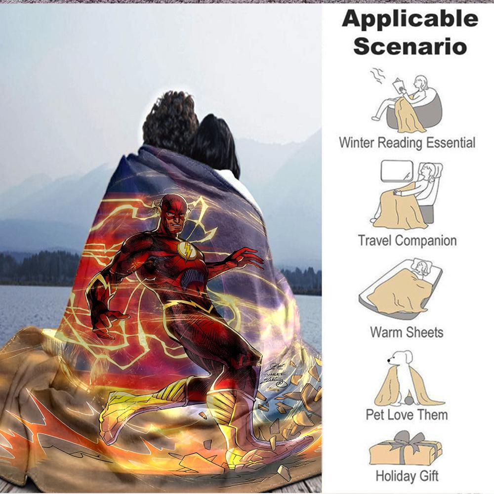 1pc Flash superhero Blanket Polyester Fiber, All Season Comfort for Sofa, Bed, Office, Car, Camping Ideal Home Decor & Gift, Office Comfort