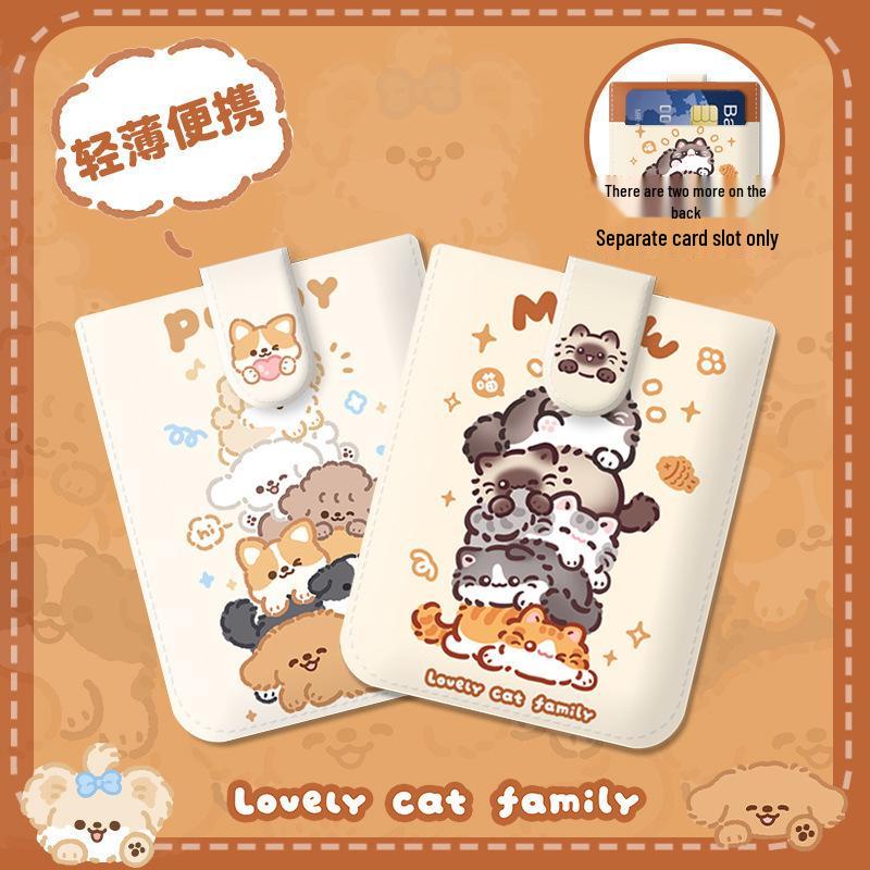 Trendy Cartoon Card Holder for Women: Cute Portable Multi-Slot ID Storage Bag for Students