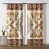 Set Of 2 Vintage European Style Curtains Floral Patterns Privacy Protection Home Decor Curtain Made Polyester With Pole Pocket