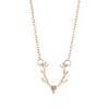 Cute Elk Deer Antlers Pendant Necklace Women Gold Color Origami Geometric Animal Necklace For Christmas Gifts Girls Jewelry