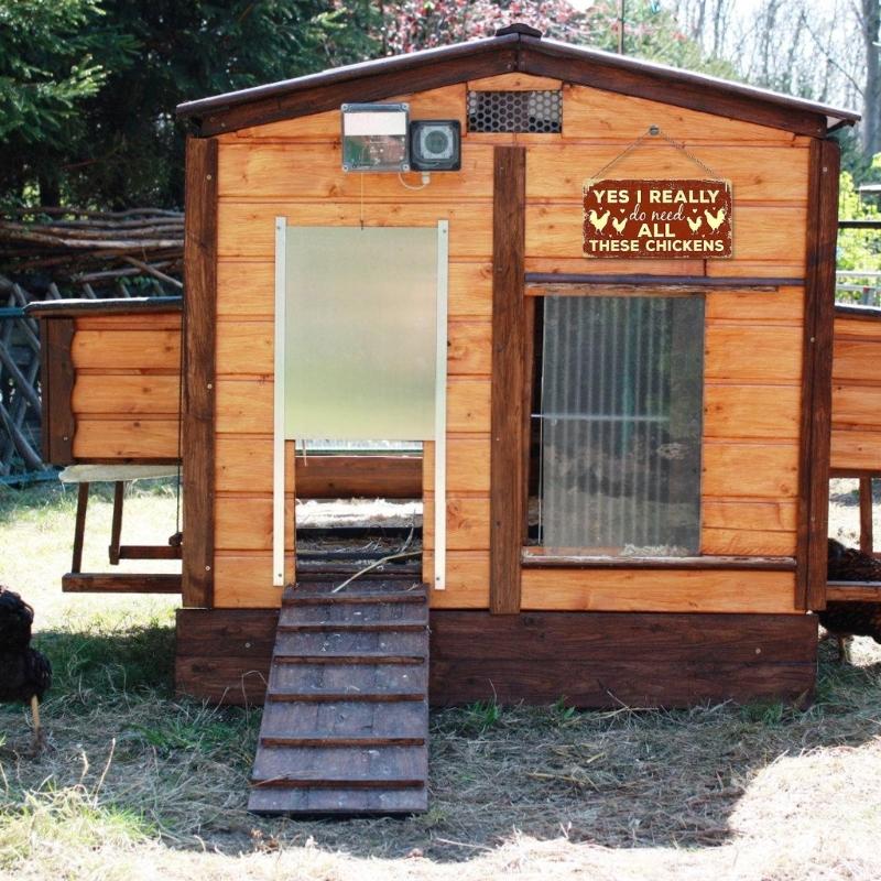 Stylish Chicken Coop Sign Red Unique Chicken Coop Plaque Accessories Decors for Farmhouse and Garden Space