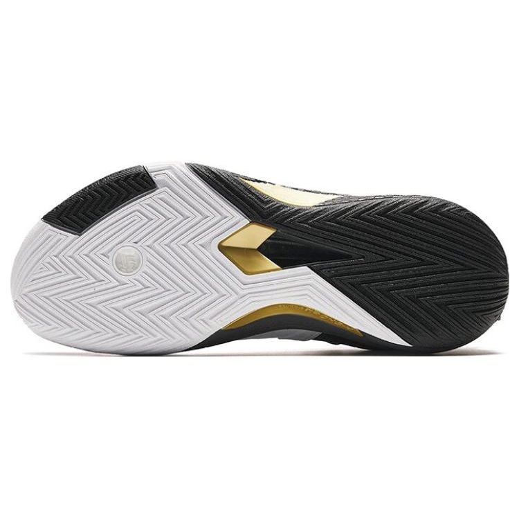 Anta Speed Battle 5 Round Toe Mesh Shock Absorbing Durable Mid-Top Basketball Shoes Men Sneaker Black Gold 112341113-7