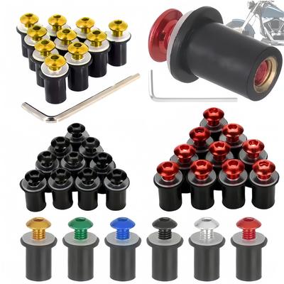 Aluminium Universal 10 STÜCKE M5 x 16mm Motorrad Windschutzscheibe Bolzen Windschutzscheibe Schrauben Mutter Verschluss Für Suzuki Kawasaki Yamaha Ducati