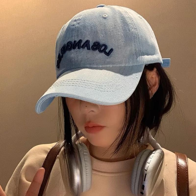 Cowboy Baseball Cap Women's Versatile Wide Brim Show Face Small Peaked Cap Soft Top Big Head Hat