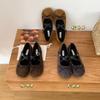 Korean Version Cross Strap Light Mouth Single Shoes Women's 2025 Autumn Bow Mary Jane Shoes Low Heel Round Head Cute Youth Ladyshoes