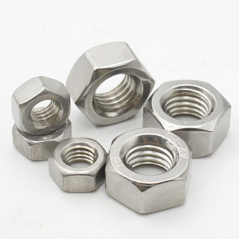 304 Stainless Steel 1/2/5/10/20/25/50 pcs M1 M1.2 M1.4 M1.6 M2 M2.5 M3 M3.5 M4 M5 M6 M8 M10-M36  Hex Hexagon Nuts DIN934 Metric