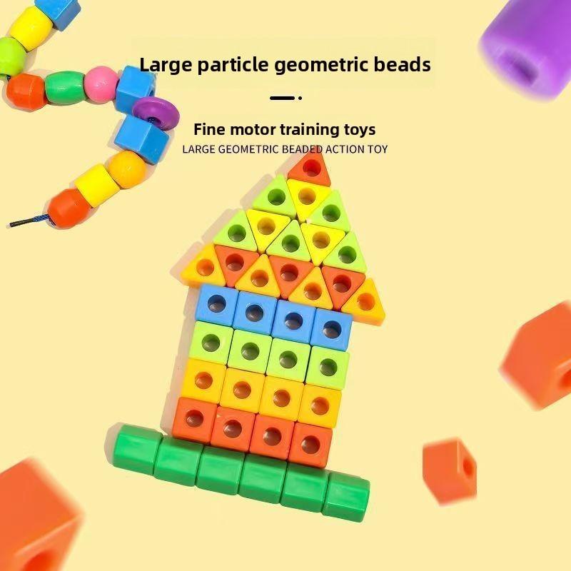 Stringing Children Bead Educational Toy Plastic Materials Fine Play Development