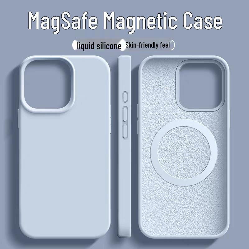 Kryt z tekutého silikonu pro iPhone 17 Pro Max s velkým otvorem a neviditelným magnetickým nabíjením - Kompatibilní s Apple 16, Odolný proti pádu, Nový.