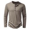 Pullover Uomo Autunno Primavera Collo Alto Monocolore Bottoni Ampio Svuotato Tempo Libero Moda Pendolare Manica Lunga Top