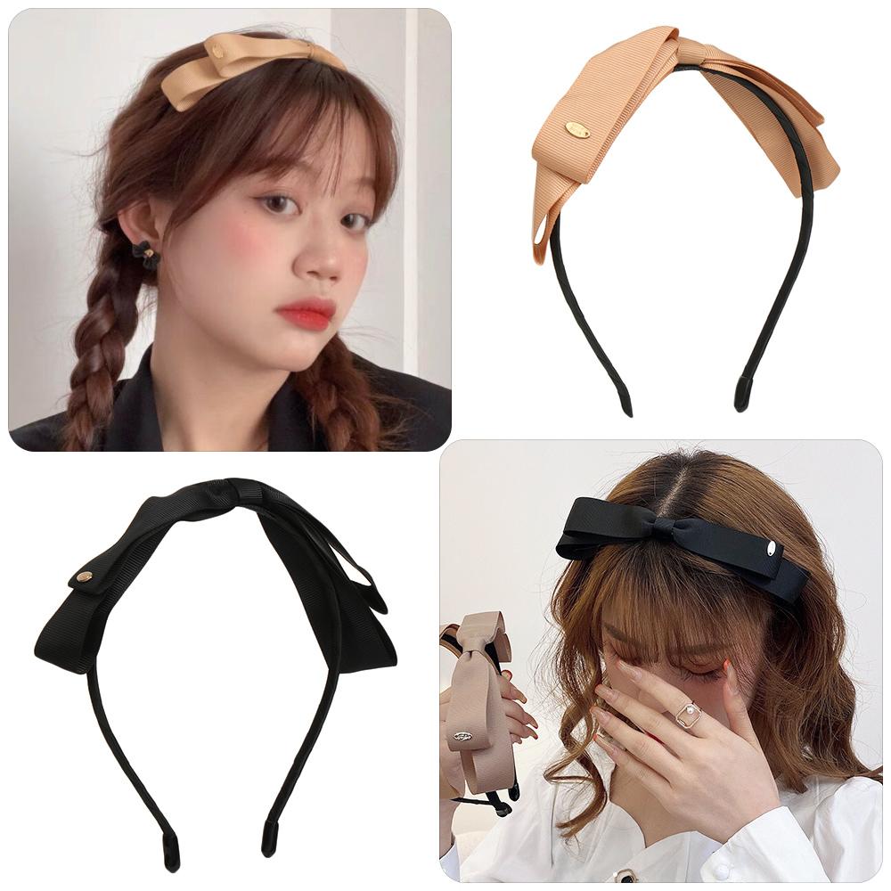 Accesorios para el cabello Dulce Vintage Lazo Bisel Adorno para la cabeza Diadema ancha Diadema Lazo Bandas para el cabello