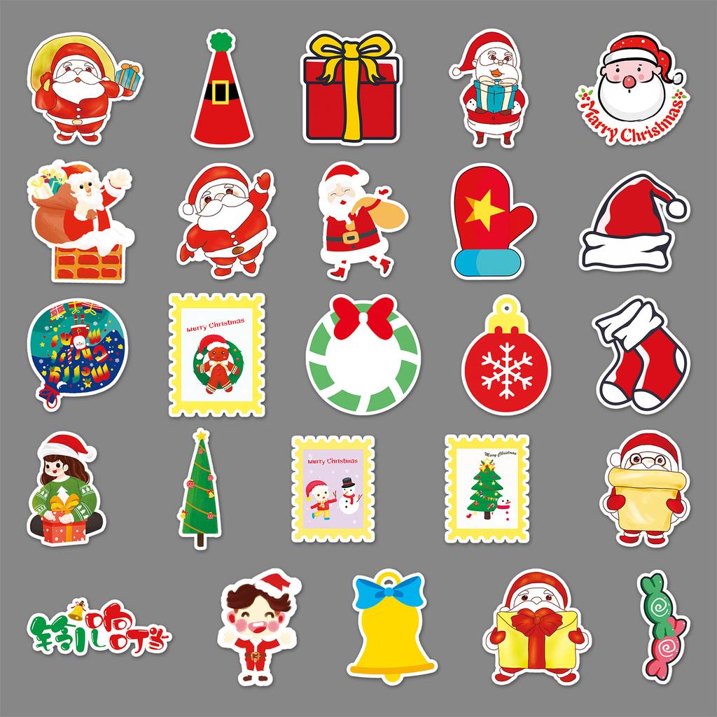 100 Christmas Crow Stickers Personalized Cross border Cartoon Festival Children's Stickers DIY Skateboard Luggage Stickers