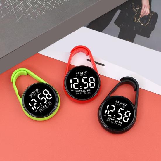 Examination Keychain Digital Watch Pocket LED Touch Watch Portable Clip-On Watch for Belt Backpack Students School Exams
