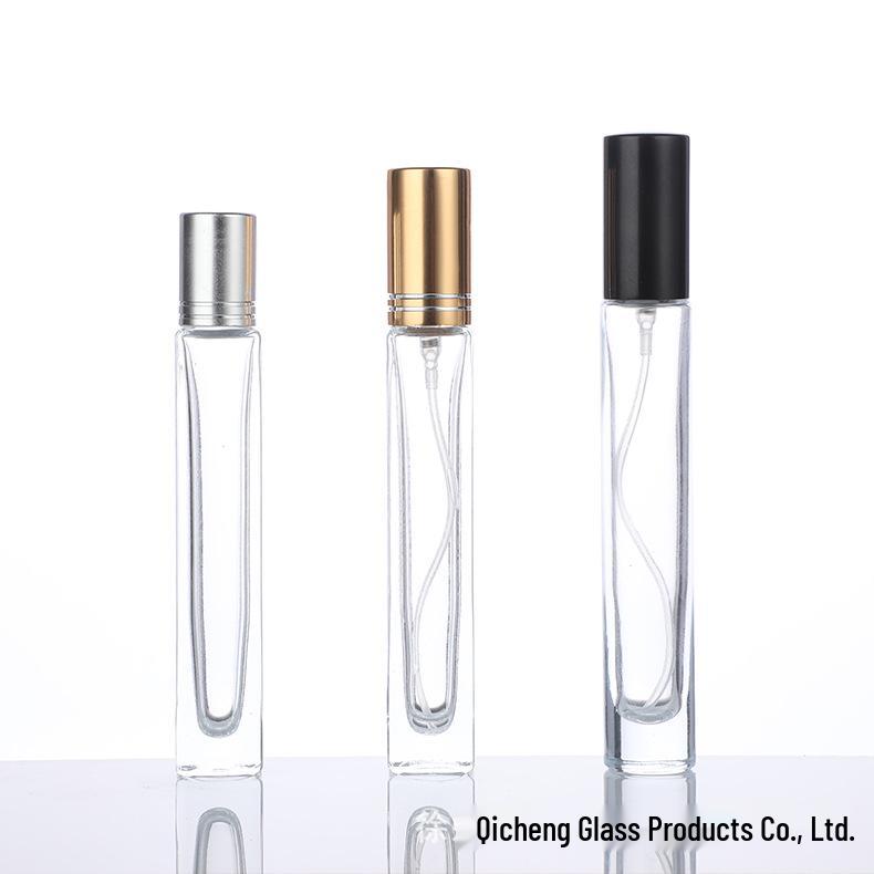 10ml Portable Glass Perfume Bottle with Spray, Roller Ball, and Lid - Silkscreen Compatible
