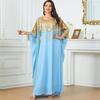 Metallic Color 2025 Muslim Robe Loose Two-Piece Set Dress for Middle East Markets