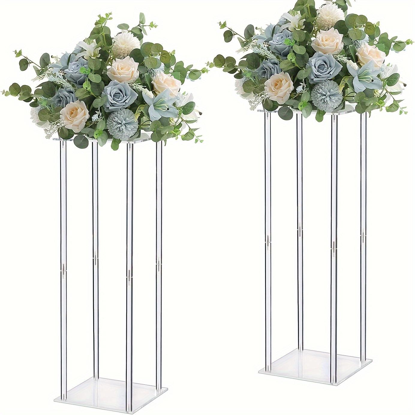 

Подставка для цветов из 2-х частей с квадратной рамкой из акрила, полка, украшение для свадебной вечеринки, украшение для дома, украшение на Рождество и Хэллоуин