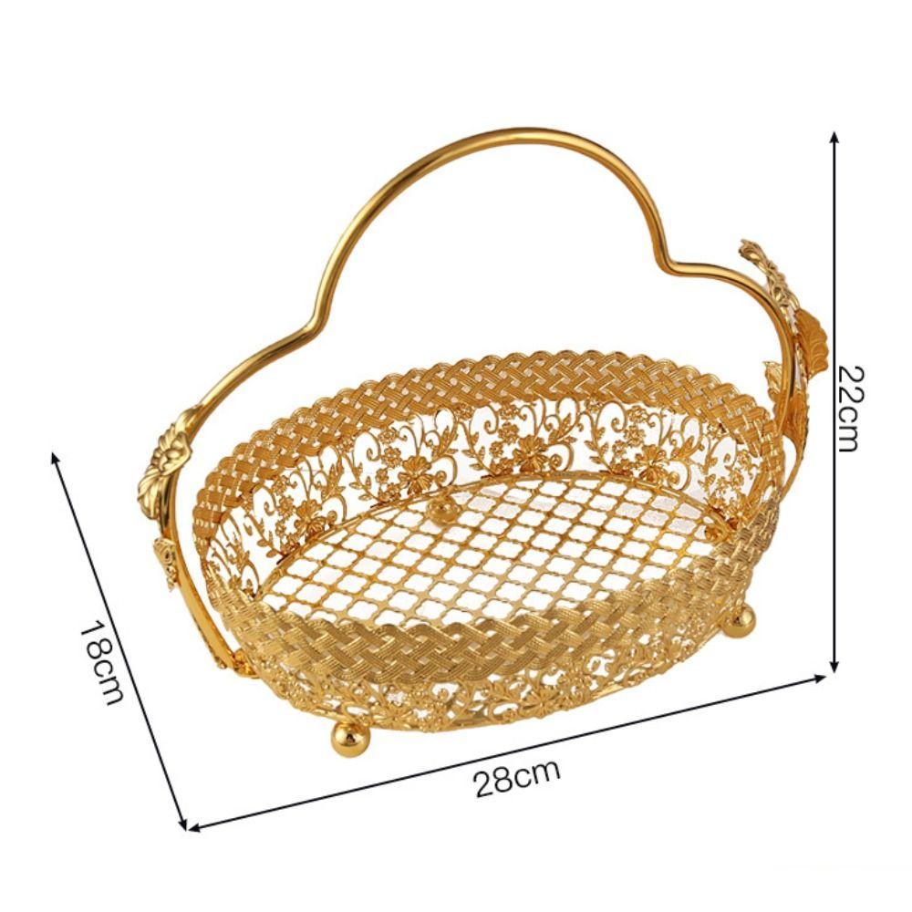 Metal Fruit Basket Creative Pastry Tray Light Luxury Storage Plate  Gift