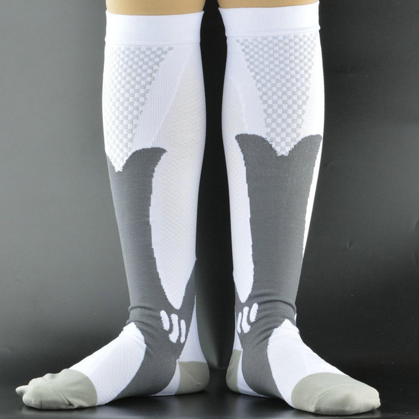 

2 Pair/Set Outdoor Sports Compression Socks Leg Support Stretch Running Socks Below Knee