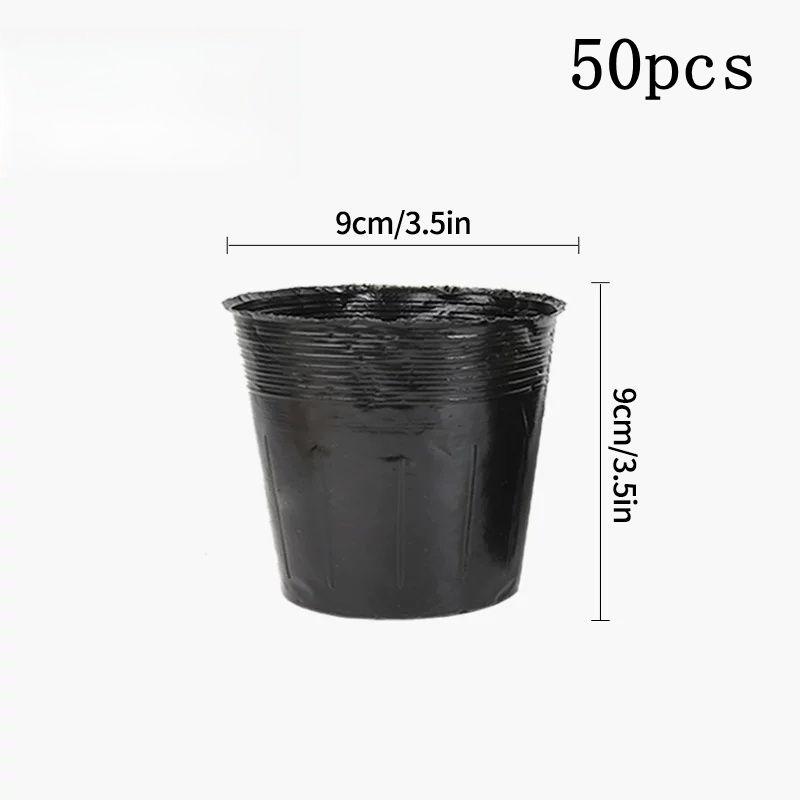 100/50Pcs Plants Nursery Pots Plastic Seeds Starter Pots W/ Holes Garden Plant Pot For Succulents Seedling Cutting Transplanting