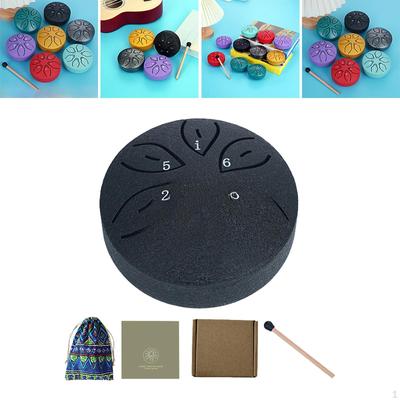 Mini Çelik Dil Davulu ,3 inç 6 Notalı Davul, Dışarıda Yağmur ,Çocuklar Yetişkinler için Mini Handpan