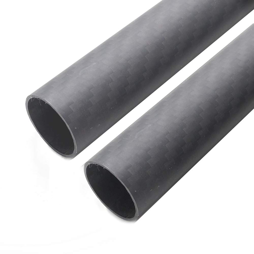 ARRIS 3K Carbon Pipe, Matte Surface Carbon Fiber Tube, Hollow Tube, 25mm Outer Diameter X 23mm Inner Diameter X 500mm Length, Twill Weave (Pack of 2)