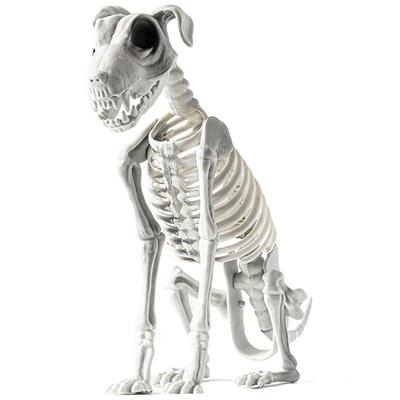 Hundskelett-Statue Halloween Hundeknochen Schädel Gruseliges sitzendes Hundeskelett-Statue Spukhaftes Skelett-Tiere Dekoration für Heimveranstaltungen