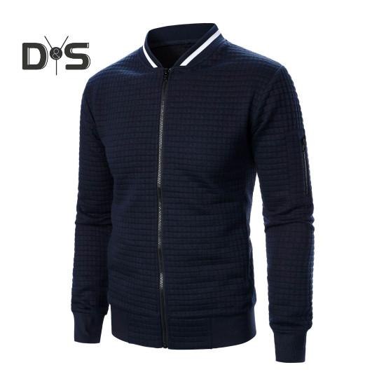 Herren Sweatshirt Mantel Stehkragen Langarm Patchwork Farbe Reißverschluss Knopfleiste Jacke Mantel mit Taschen Elastischer Saum Sport Outwear