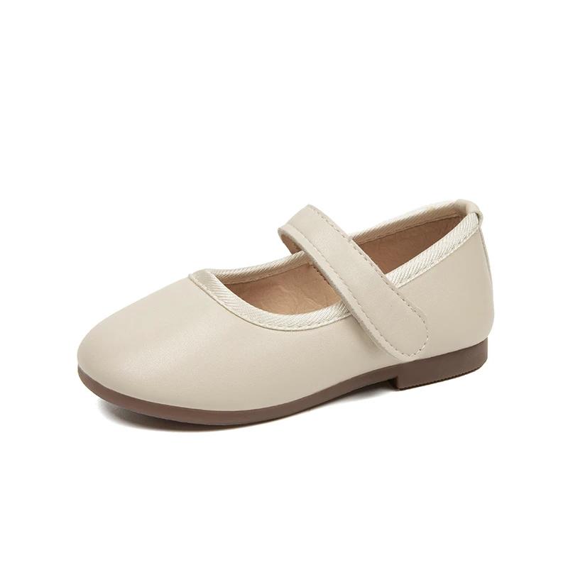 

Little Girl s Mary Janes Soft Leather Plain Design Autumn Children Princess Shoes Light Round Toe Daily 21-30 Toddler Kids Flats 21