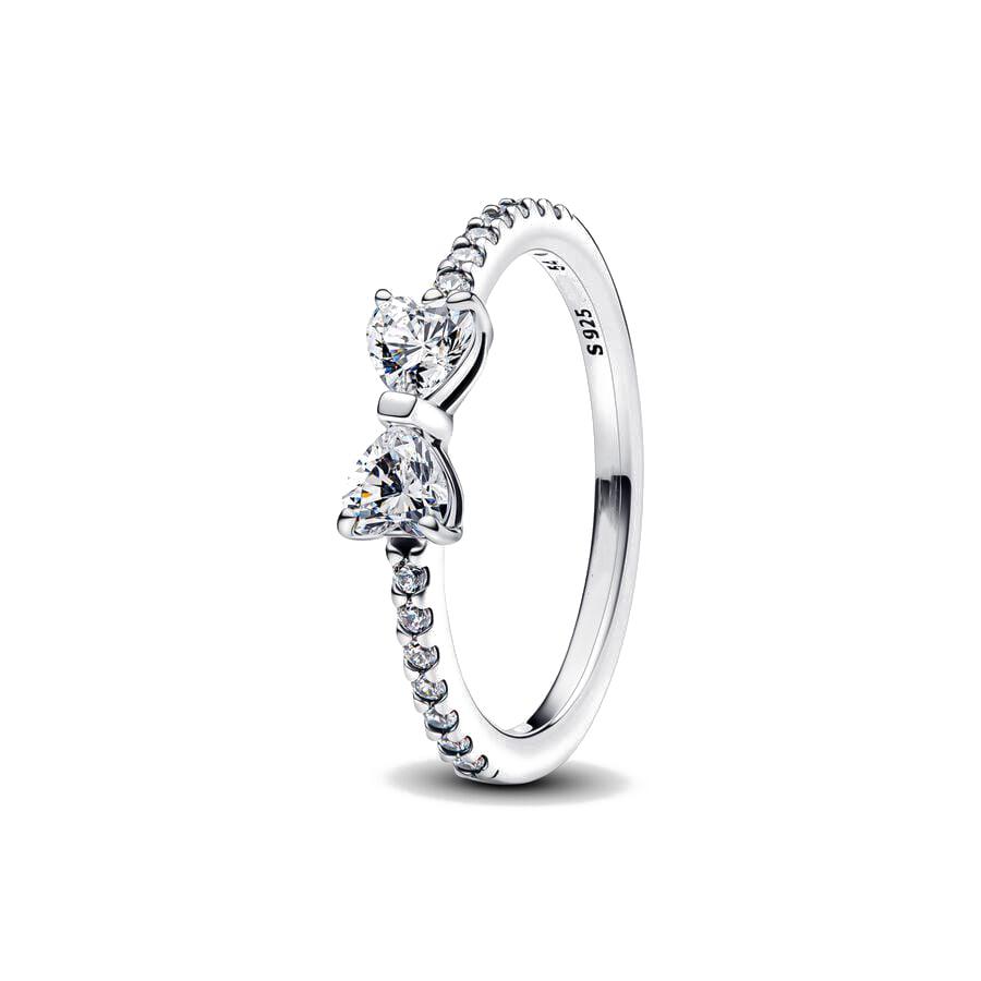 925 Silver Red Pink White bows Ring For Women Jewelry Open Design Wedding Party Fashion Gift